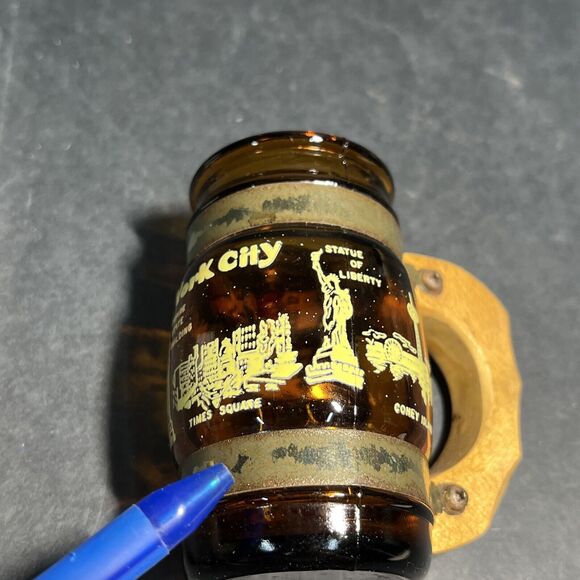 Vintage Rare Brown Glass 1970s New York City Shot Glass‎ Rusty - Picture 9 of 10